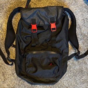 Jordan Black Backpack with Red Buckle Accents